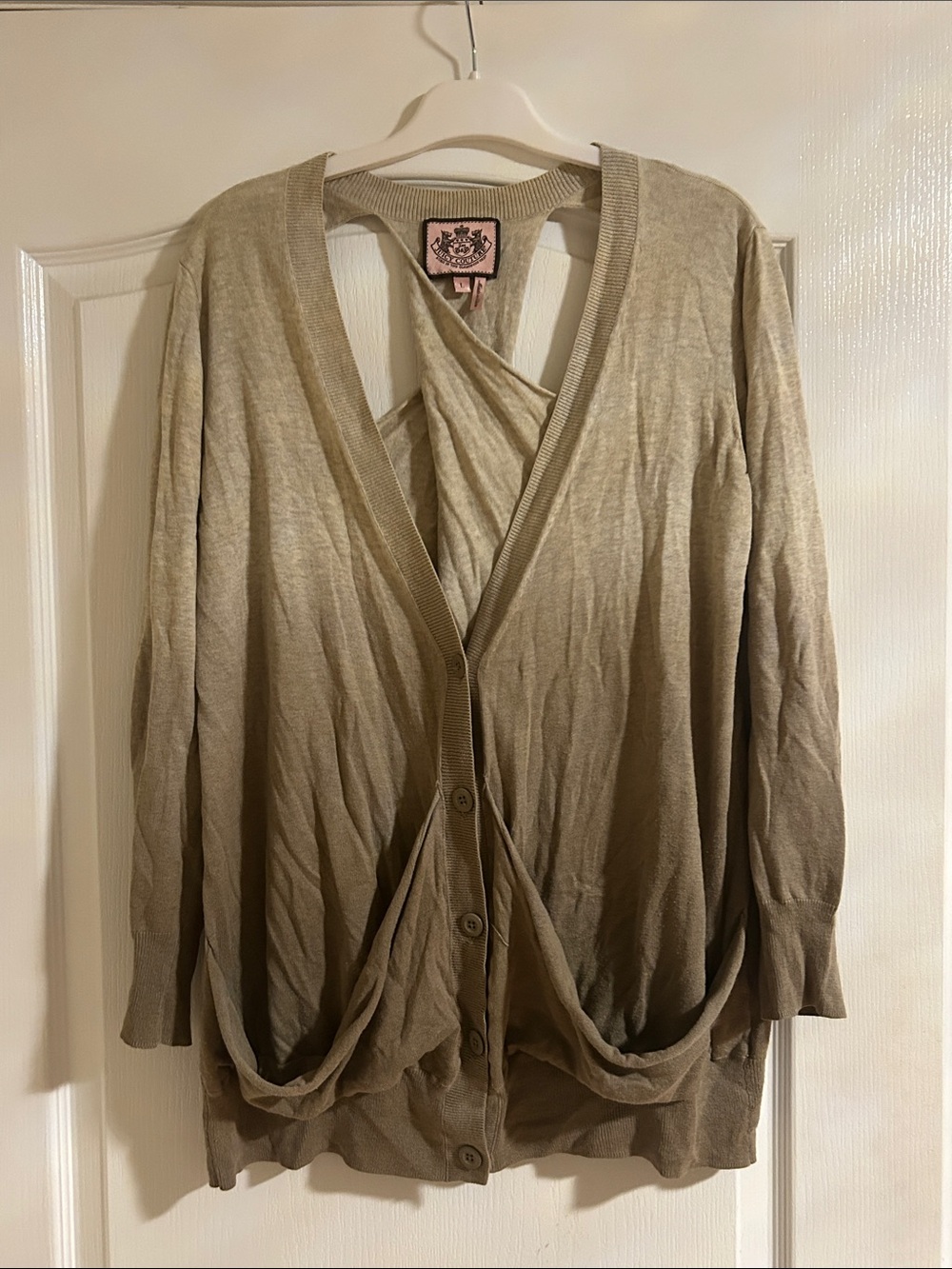 Juicy Couture Beige/Taupe Button Front Cardigan